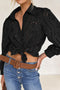 Hollow Out Puff Sleeve Blouse