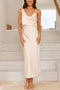 Arolora Satin Cowl-Neck Cami Dress
