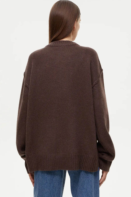 Round Neck Solid Color Pullover Sweater