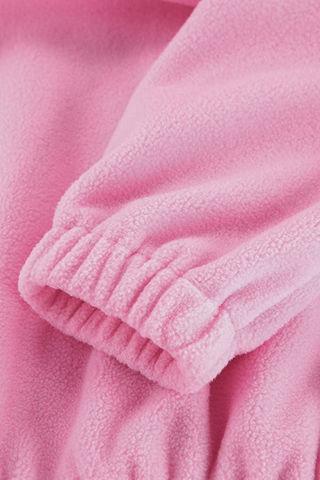 Polar Fleece Lapel Zip-up Sweatshirt