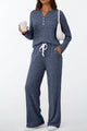 Ribbed Pitted Brushed Two Piece Pants Set