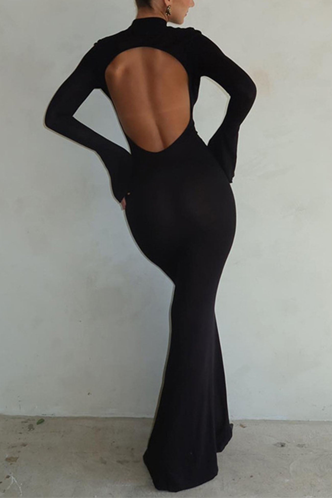 Monroe Cut Out Long Sleeve Maxi Dress – Mermaid Way