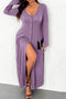 Flare Sleeve Single-breasted Knit Dress