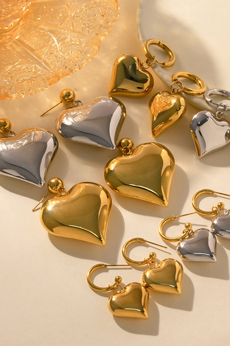 Peach Heart Drop Earrings