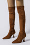Suede Pointed Toe Patchwork Stretchy Over the Knee Boots