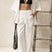 Arolora Solid Color Cotton Half Sleeve Blouse Pants Set