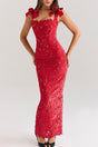 Arolora Bow Straps Hollow Out Maxi Dress