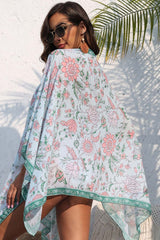 Arolora Low Cut Ruched Floral One-piece Swimsuit