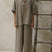 Arolora Solid Color Cotton Half Sleeve Blouse Pants Set