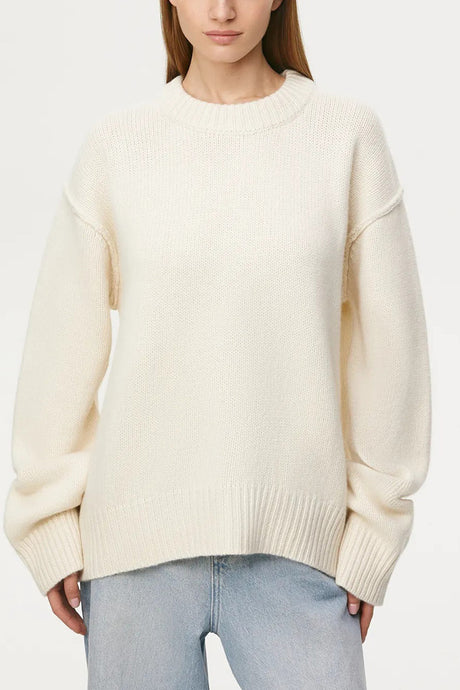 Round Neck Solid Color Pullover Sweater