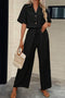 Button-down Crop Shirt Long Pants Set