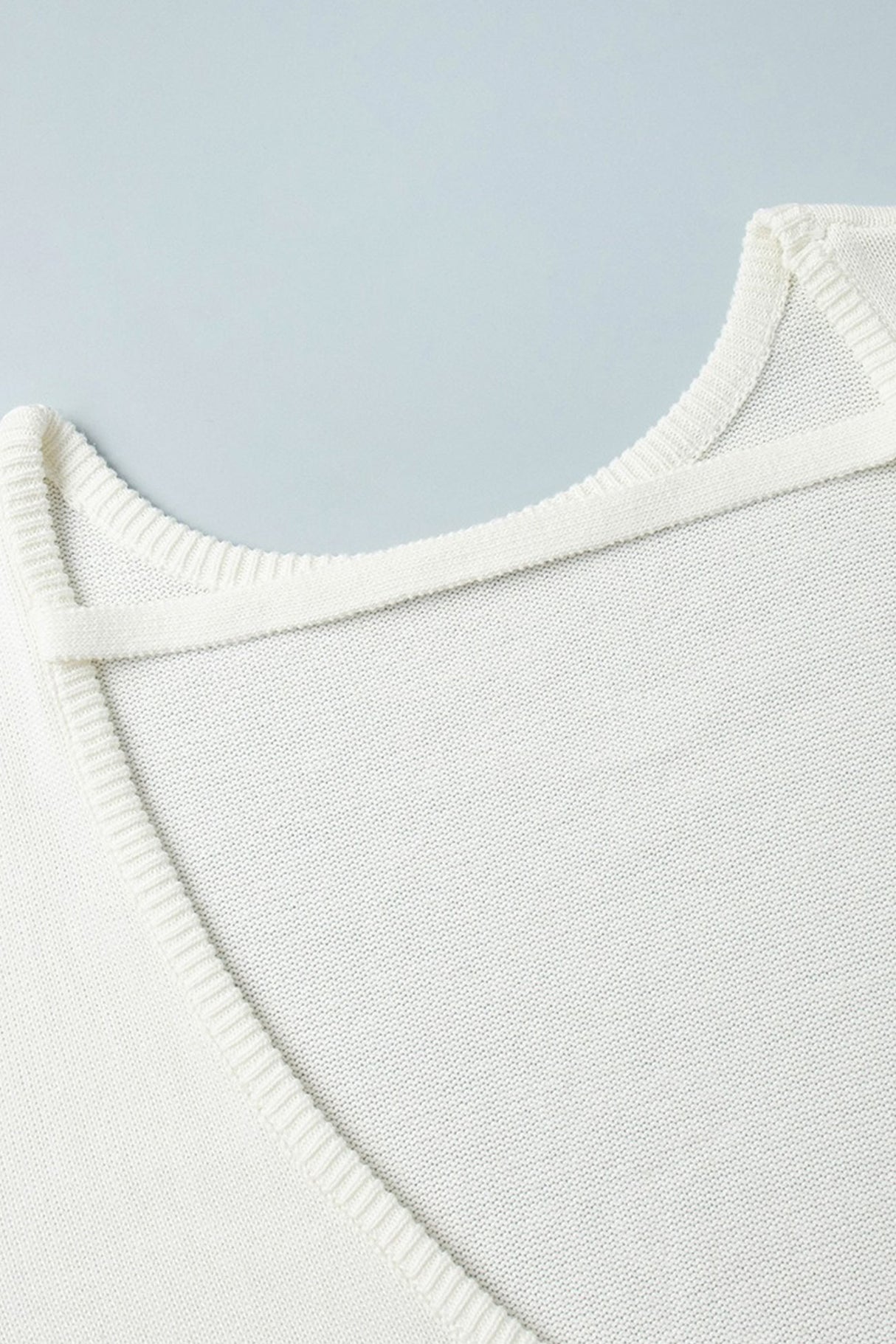 Crew Neck Backless Cotton Sweater