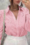 Hollow Out Puff Sleeve Blouse