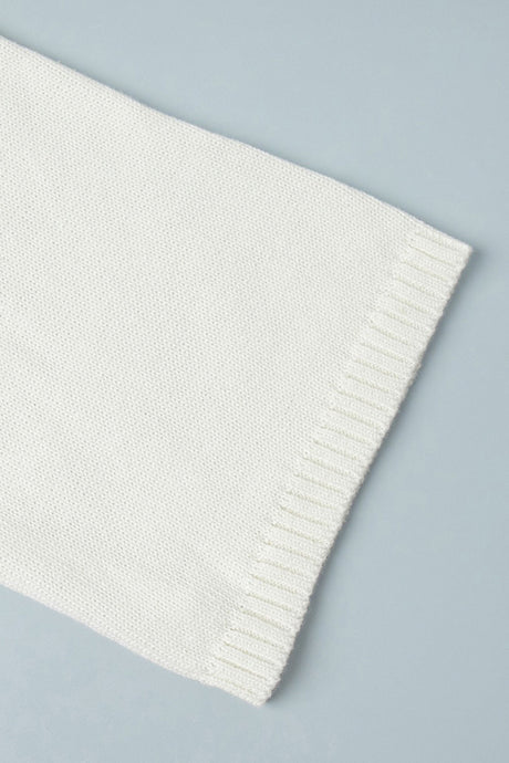 Crew Neck Backless Cotton Sweater