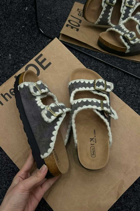 Arolora Candy Color Embroidery Platform Sandals