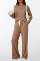 Ribbed Pitted Brushed Two Piece Pants Set
