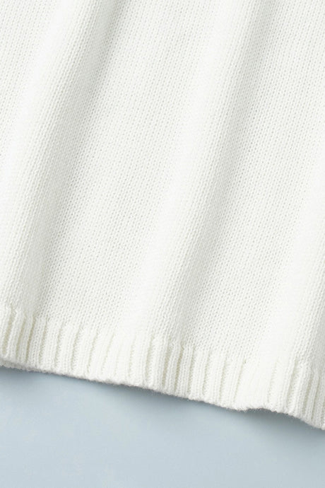 Crew Neck Backless Cotton Sweater