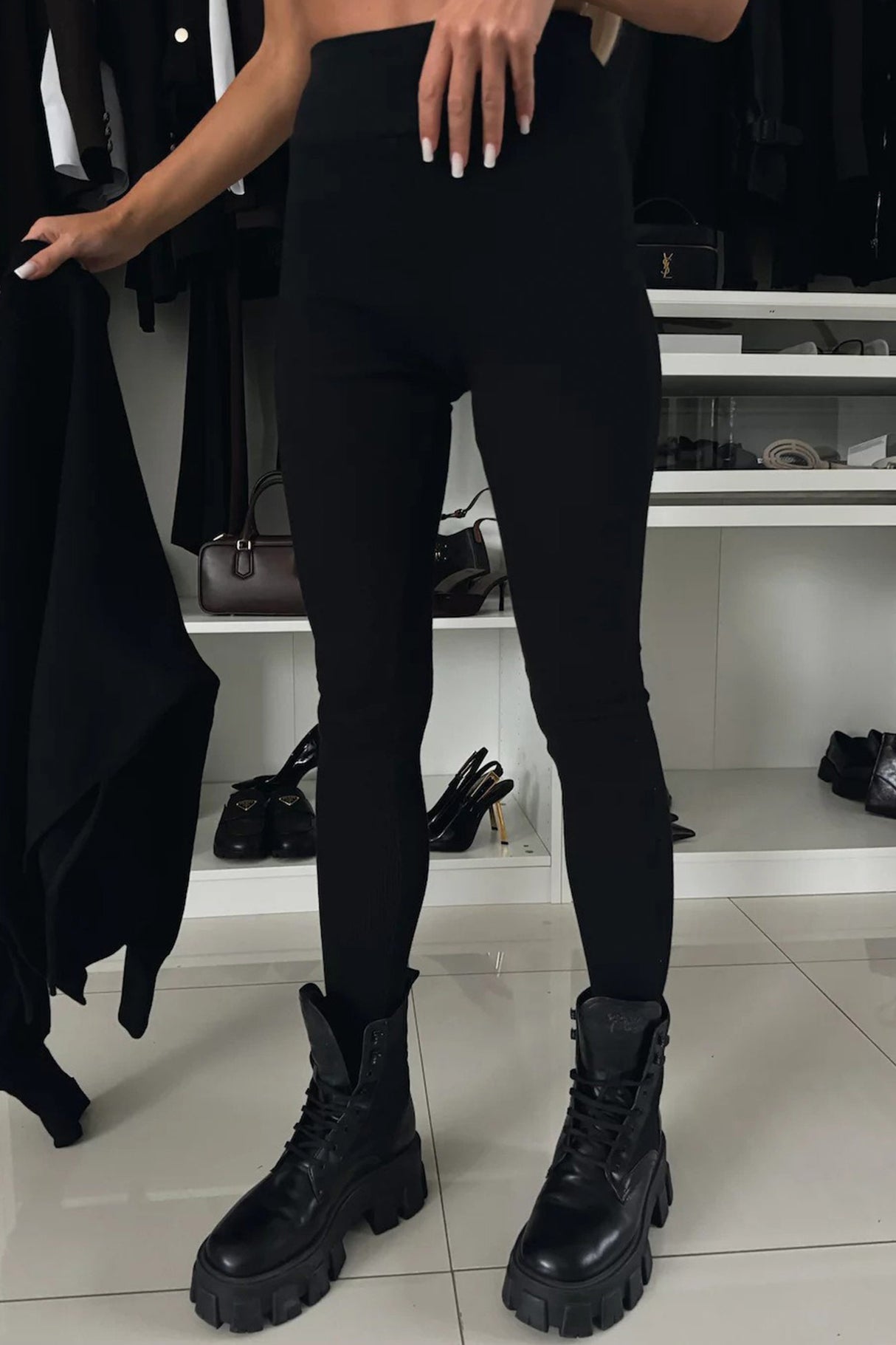 Printed Slit Hem Hoodie Leeging Set