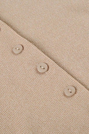 V Neck Single-breasted A-line Knit Dress
