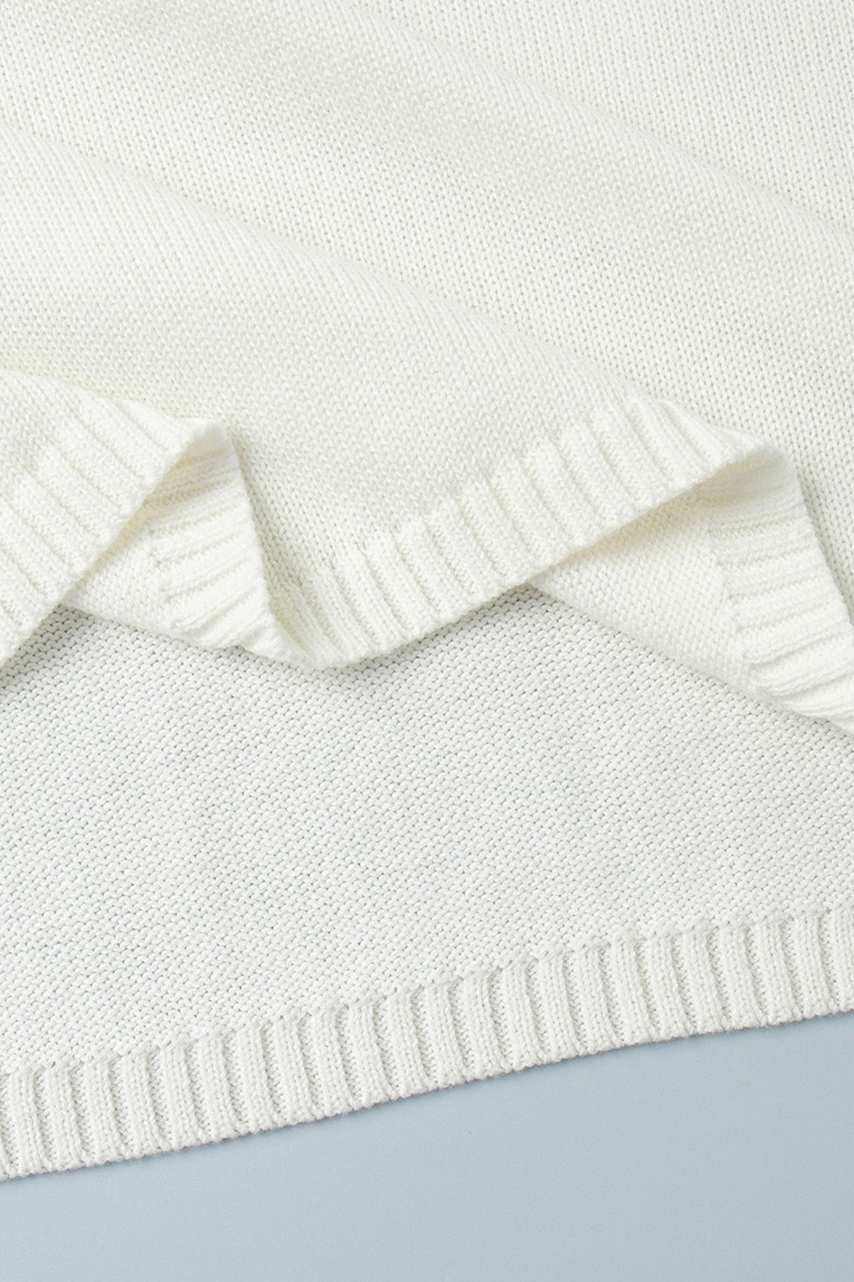 Crew Neck Backless Cotton Sweater