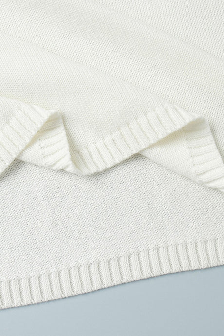 Crew Neck Backless Cotton Sweater