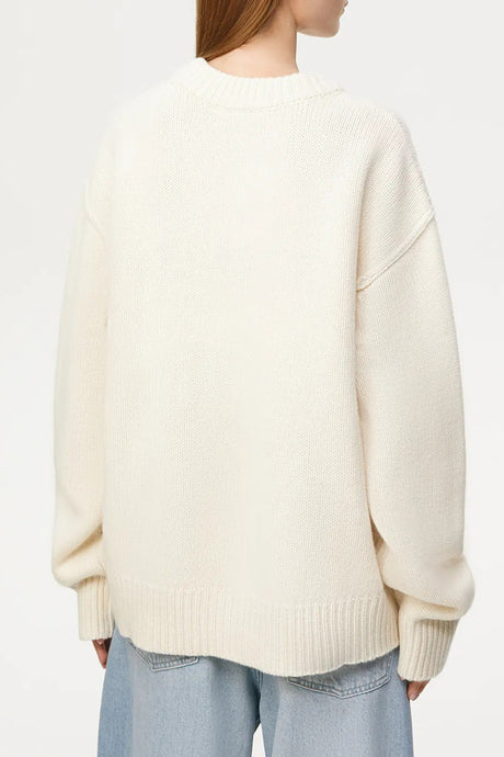 Round Neck Solid Color Pullover Sweater