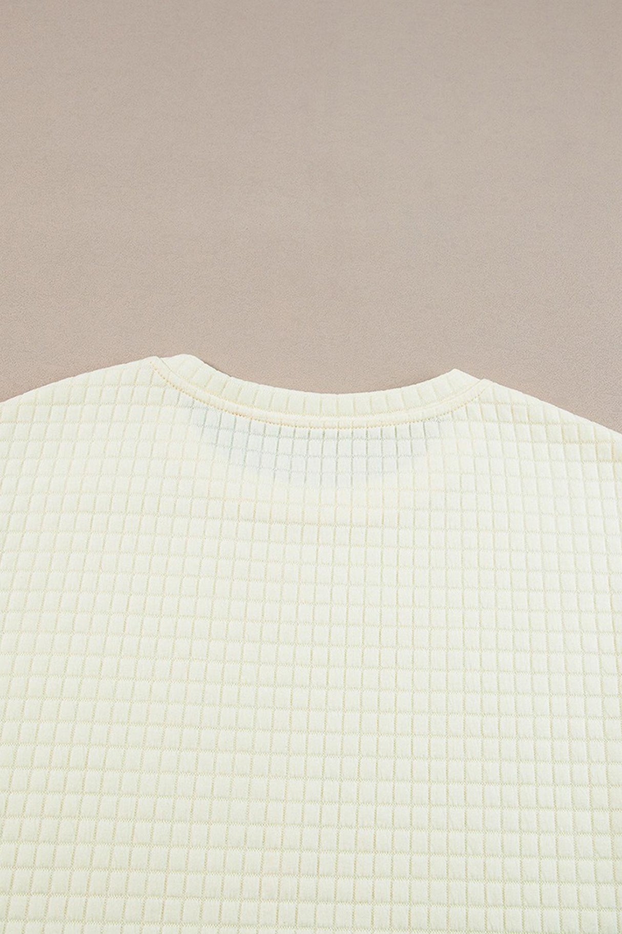 Solid Color Lattice Texture T-shirt Pants Set