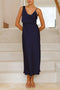 Arolora Satin Cowl-Neck Cami Dress