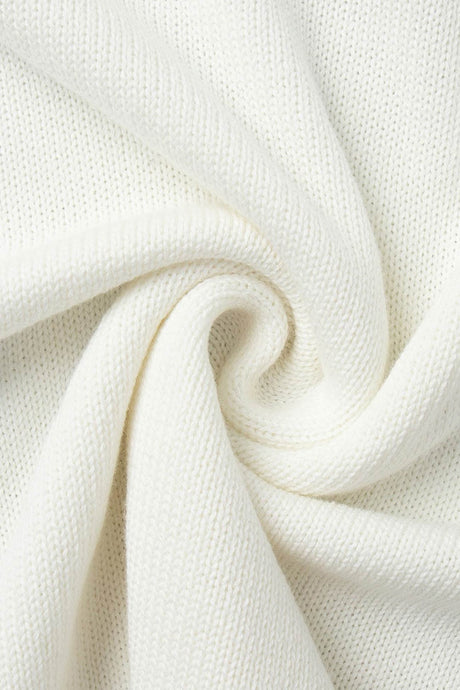 Crew Neck Backless Cotton Sweater