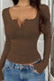Lacework Button-down Ribbed Knit Tops