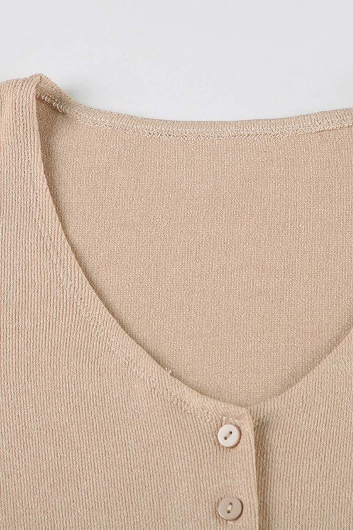V Neck Single-breasted A-line Knit Dress
