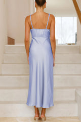 Arolora Satin Cowl-Neck Cami Dress