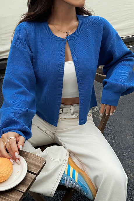 Candy Color Long Sleeve Knitted Cardigan