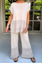 Solid Color Hollow Out Knit Two-piece Outfit