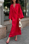 Lapel Tie-up Cotton Linen Dress