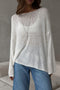 Crew Neck Hollow Out Knit Cover-up Sweater