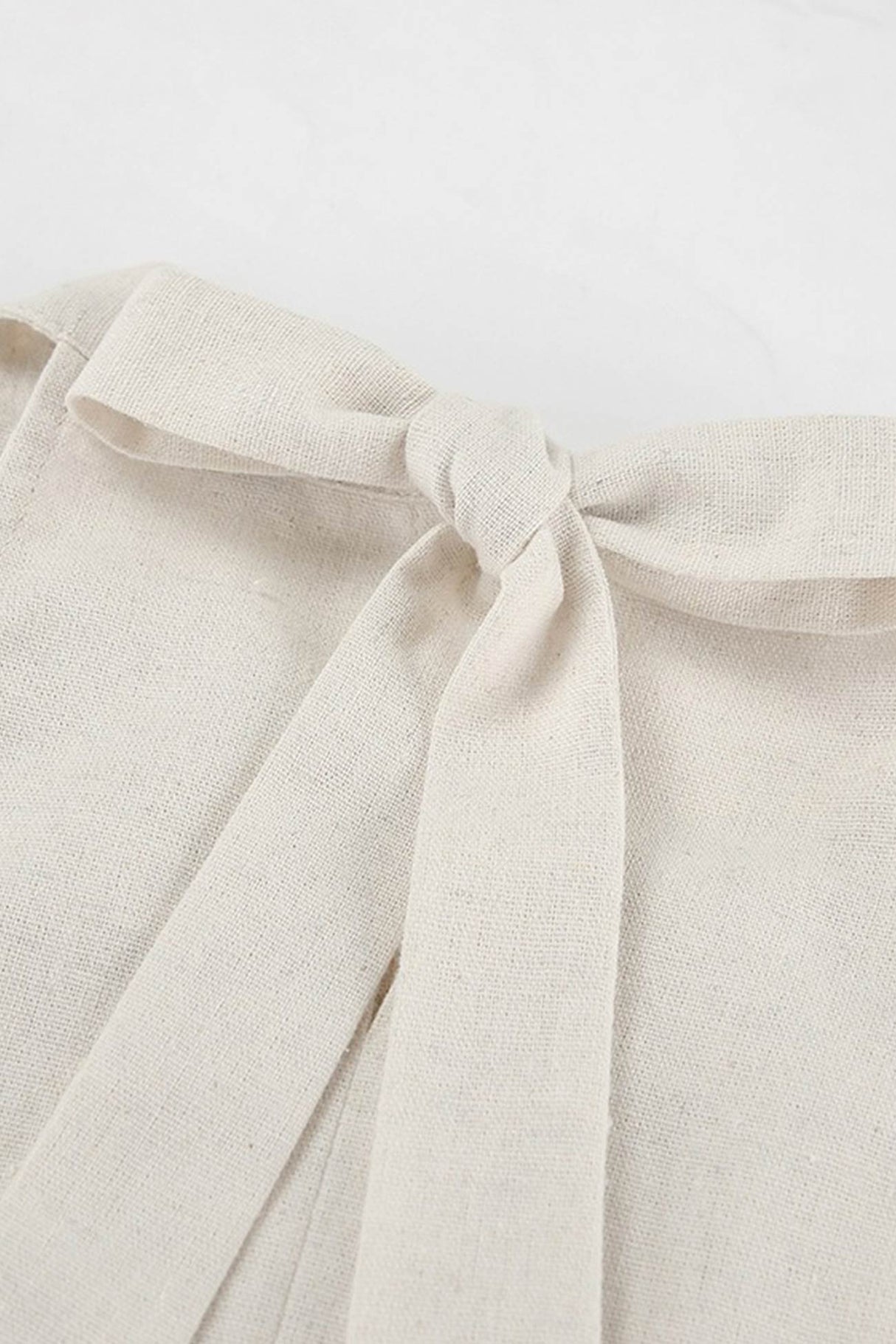 Halter Neck Tiered Cotton Linen Mini Dress