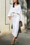Lapel V Neck Sweater Skirt Set