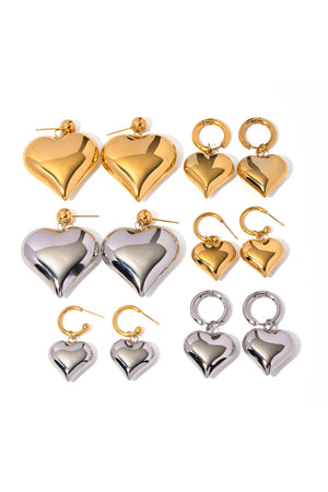 Peach Heart Drop Earrings