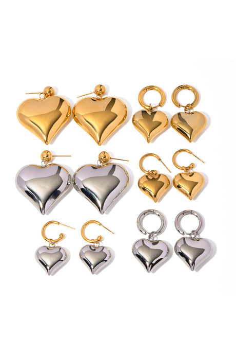 Peach Heart Drop Earrings