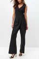 V Neck Zip-up Strappy Jumpsuits