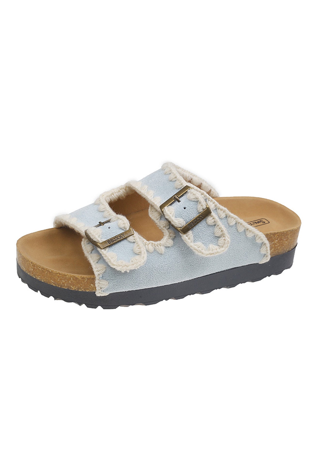 Arolora Candy Color Embroidery Platform Sandals