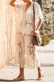 Arolora V-Neck Lace Embroidery Cover-up Dress