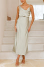 Arolora Satin Cowl-Neck Cami Dress