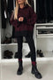 Printed Slit Hem Hoodie Leeging Set