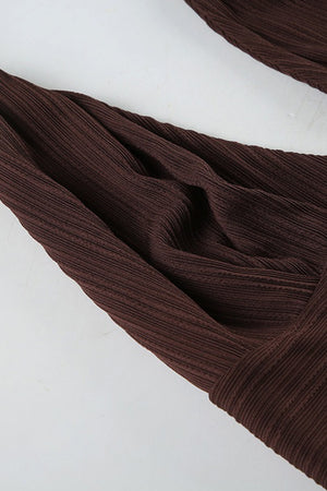 Halterneck Tie-up Vest Irregular Skirt Set