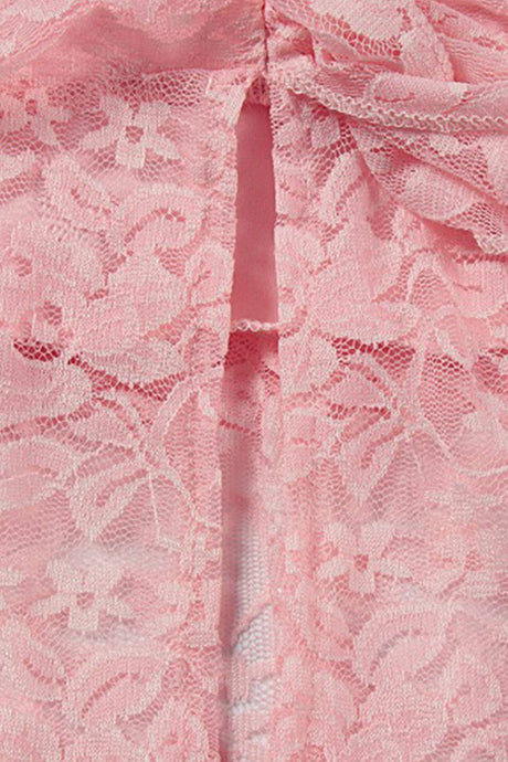 Halterneck Lace Patchwork Ruched Dress