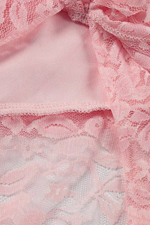 Halterneck Lace Patchwork Ruched Dress