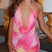 Arolora Floral Cowl Neck One-shoulder Mini Dress