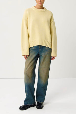 Round Neck Solid Color Pullover Sweater